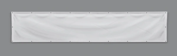 Durable PVC banners with hemmed edges and reinforced eyelets printed by SP Design