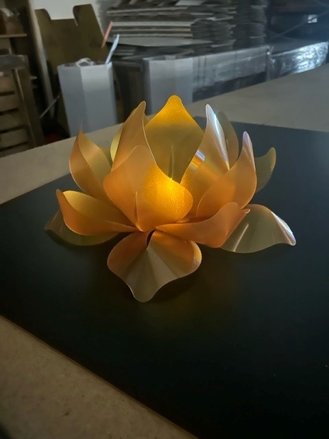 Illuminated clear PVC lotus flower